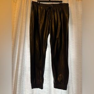 GAP Drawstring Faux Leather Jogger